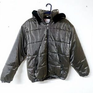 Vintage Expressions Metallic Silver/Puffer Jacket xl tall (16)